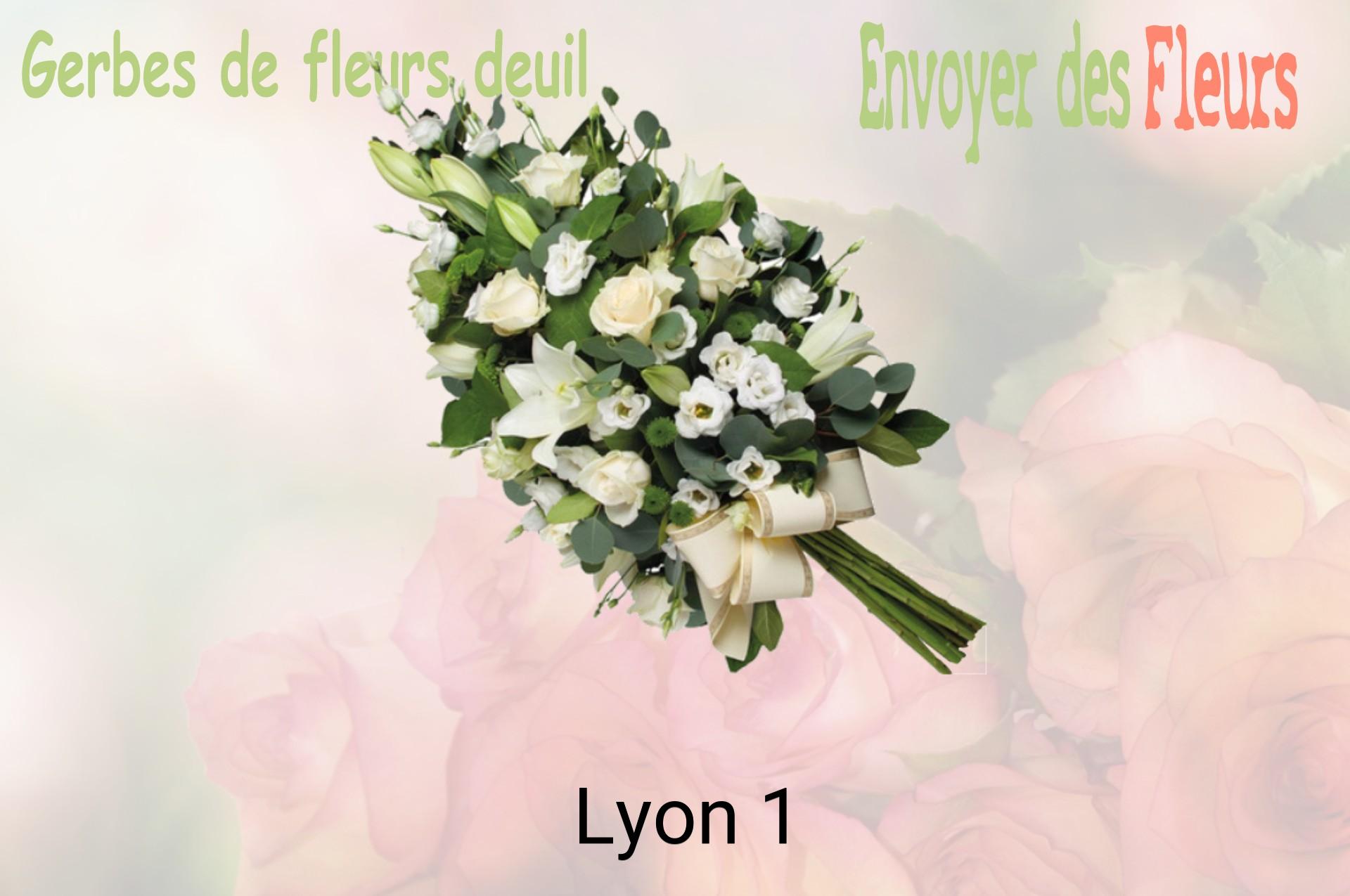 Gerbe de fleurs de deuil livrée à Lyon-1